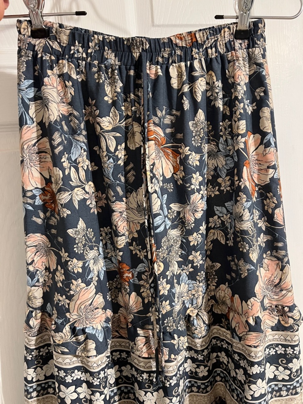 Sienna Sky Navy Floral Tiered Maxi Skirt with Drawstring - Picture 3 of 3